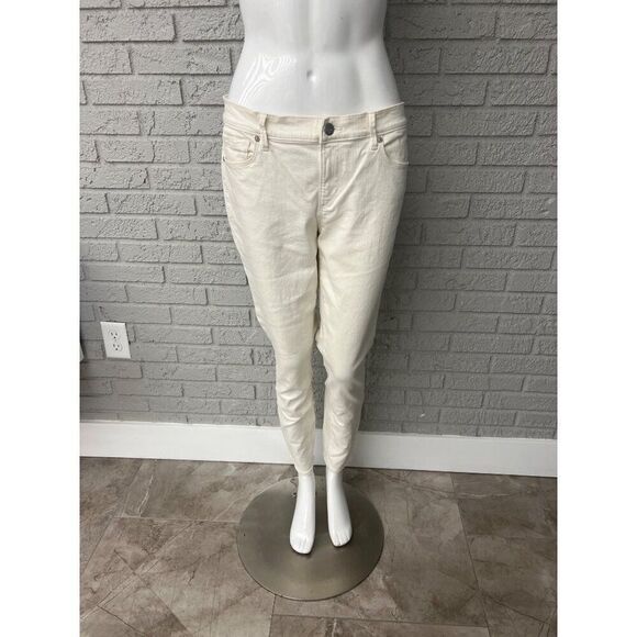 Ann Taylor Loft Modern Skinny Ivory Ankle Jeans Size 30/10 - Picture 1 of 7